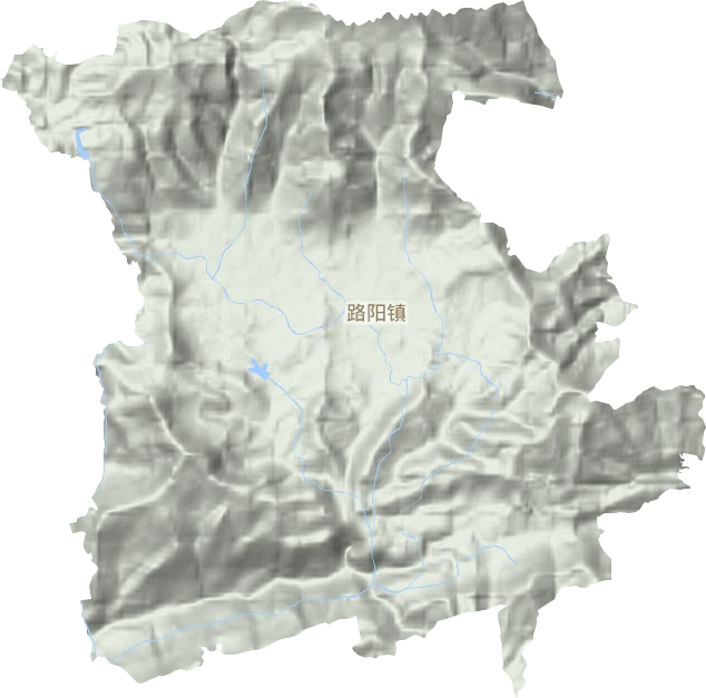路阳镇地形地图