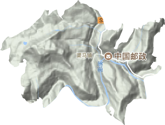 渠马镇地形地图