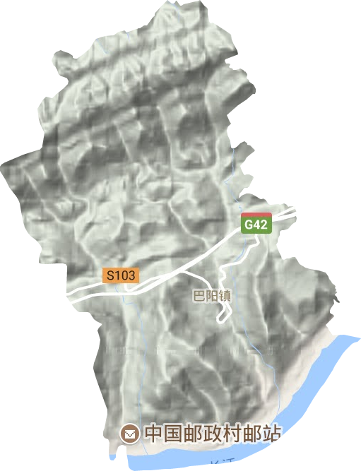 巴阳镇地形地图