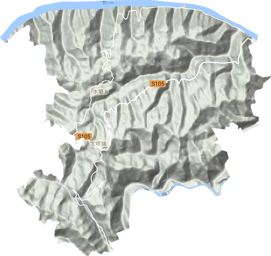 宝坪镇地形地图