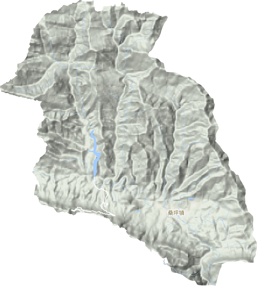 桑坪镇地形地图