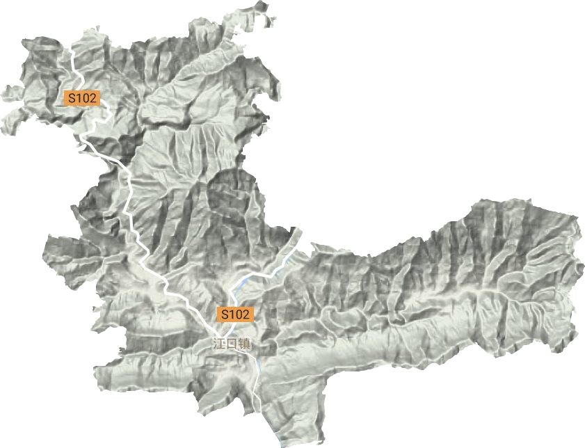 江口镇地形地图