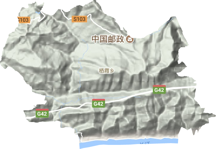 栖霞镇地形地图