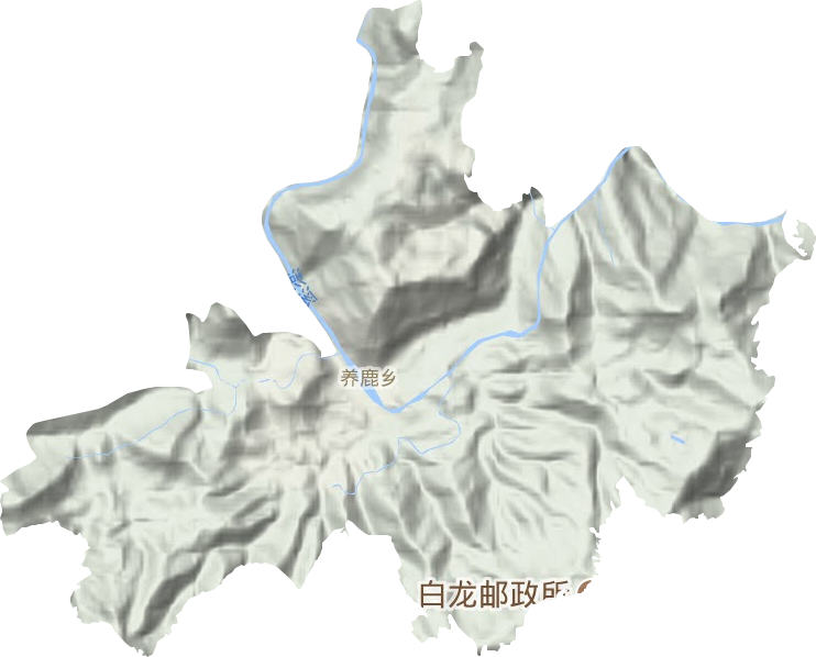 养鹿镇地形地图