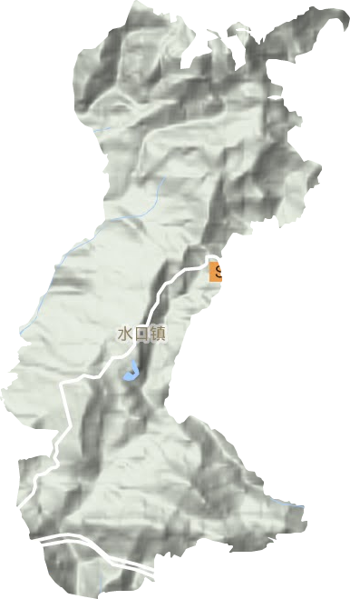 水口镇地形地图