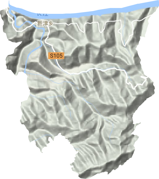 新津乡地形地图