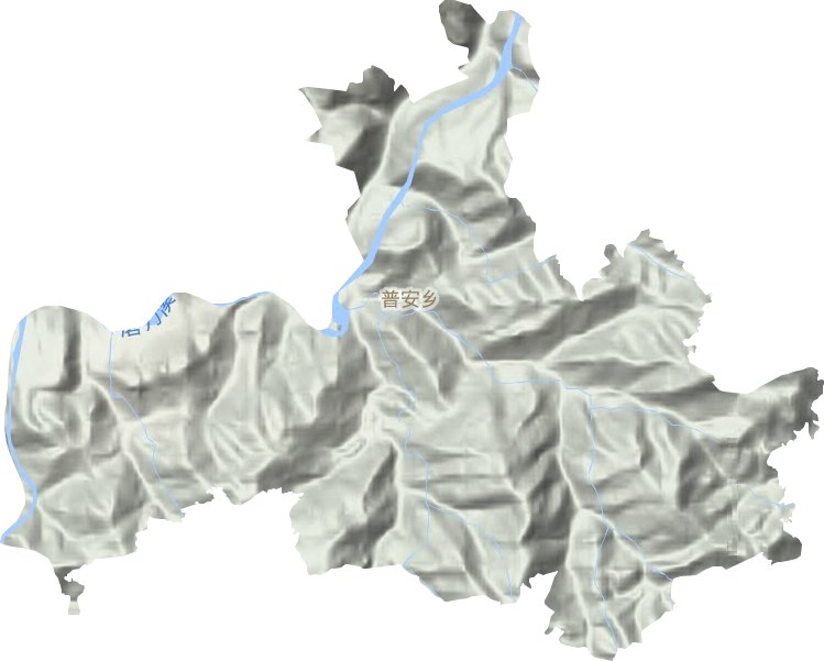 普安乡地形地图