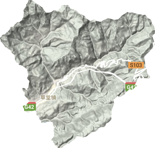 草堂镇地形地图