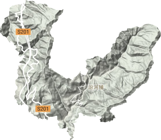 汾河镇地形地图
