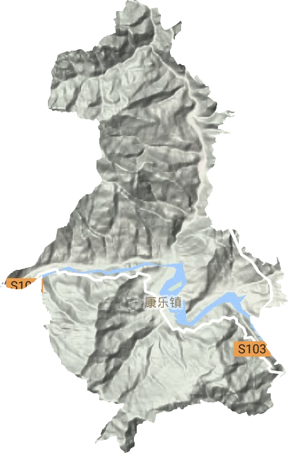 康乐镇地形地图