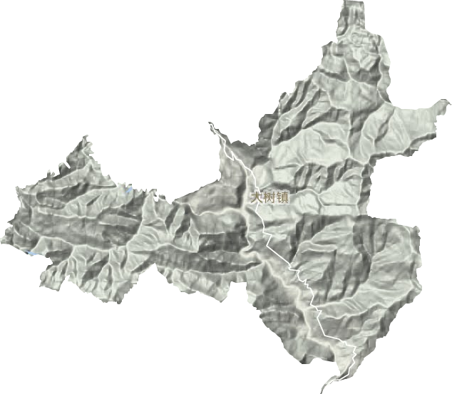 大树镇地形地图