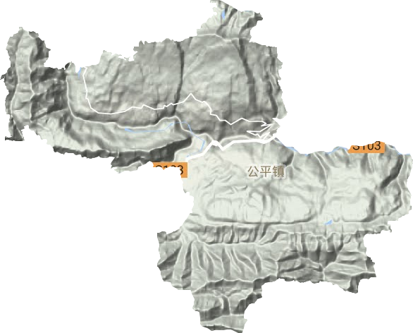 公平镇地形地图