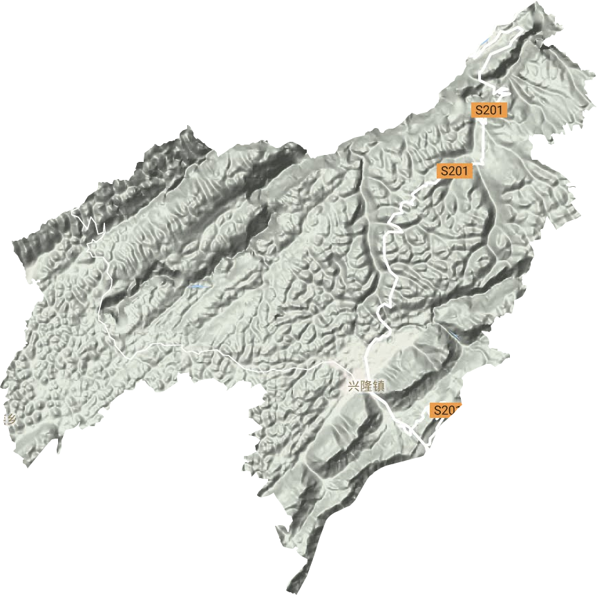 兴隆镇地形地图