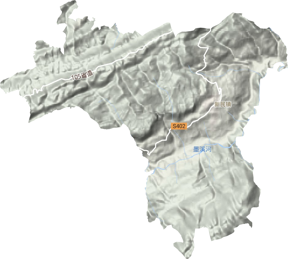 新民镇地形地图