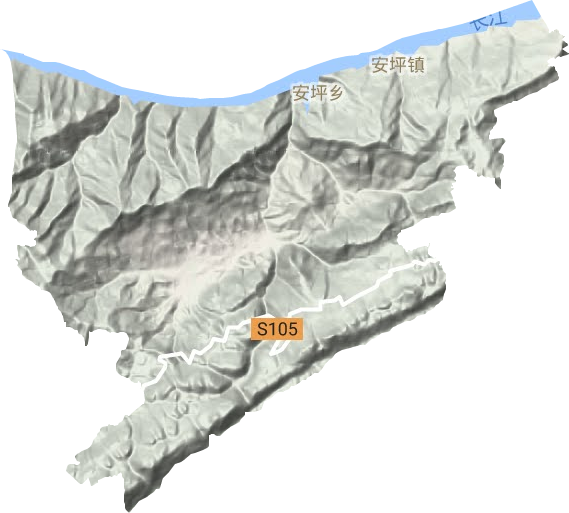 安坪镇地形地图