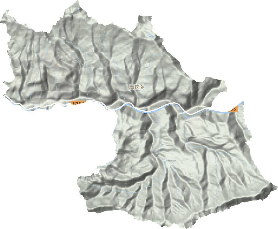 石岗乡地形地图