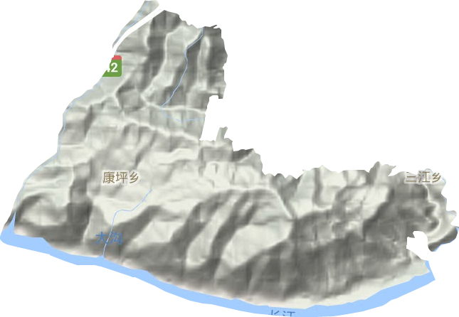 康坪乡地形地图