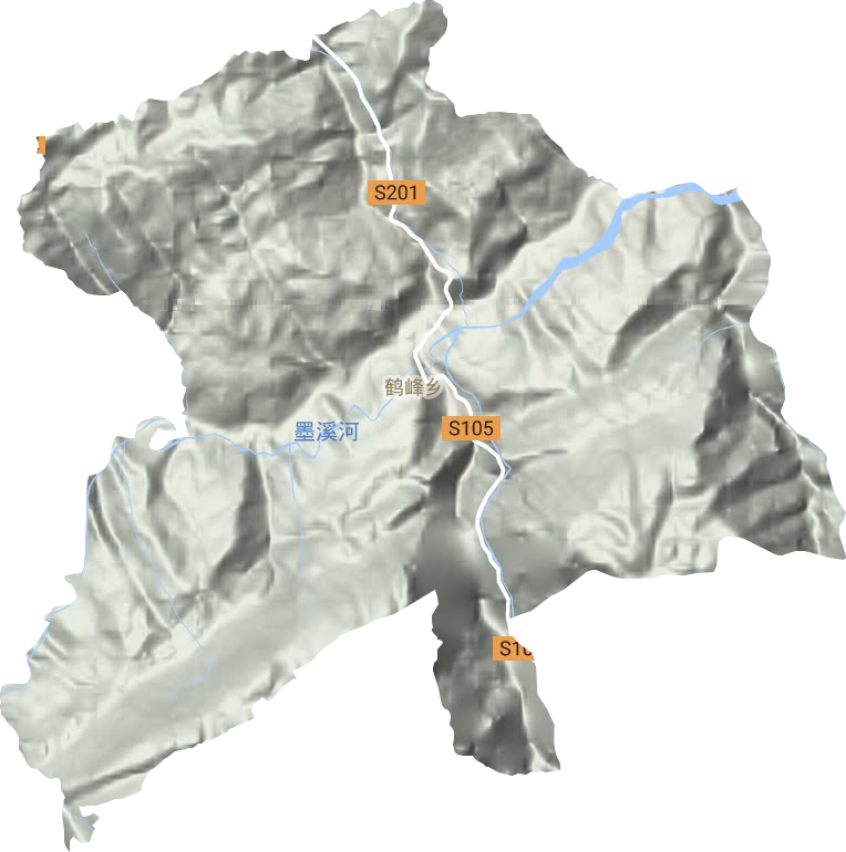 鹤峰乡地形地图