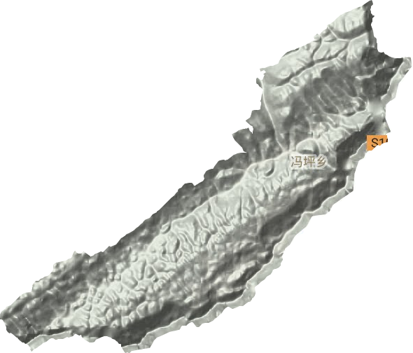 冯坪乡地形地图