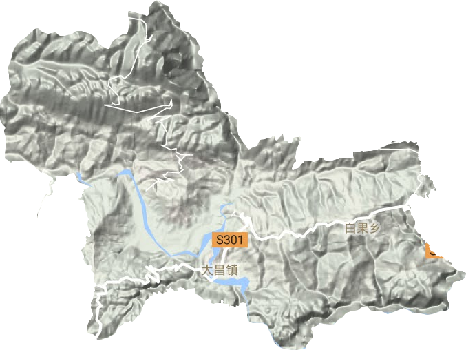 大昌镇地形地图