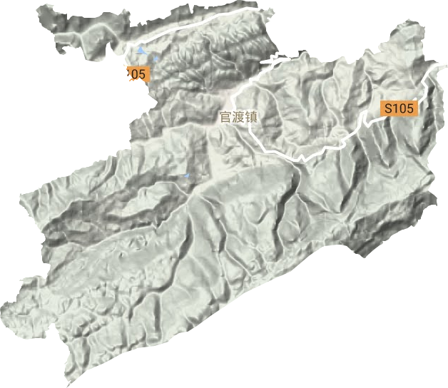 官渡镇地形地图