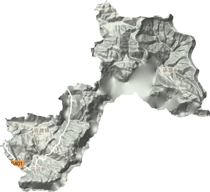 平河乡地形地图