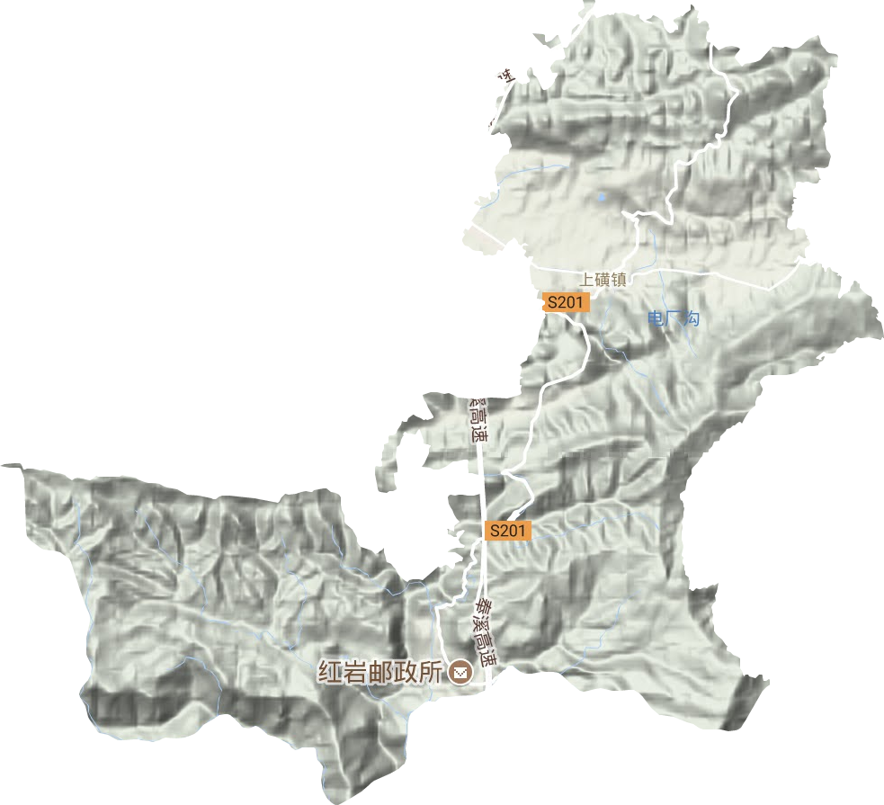 上磺镇地形地图