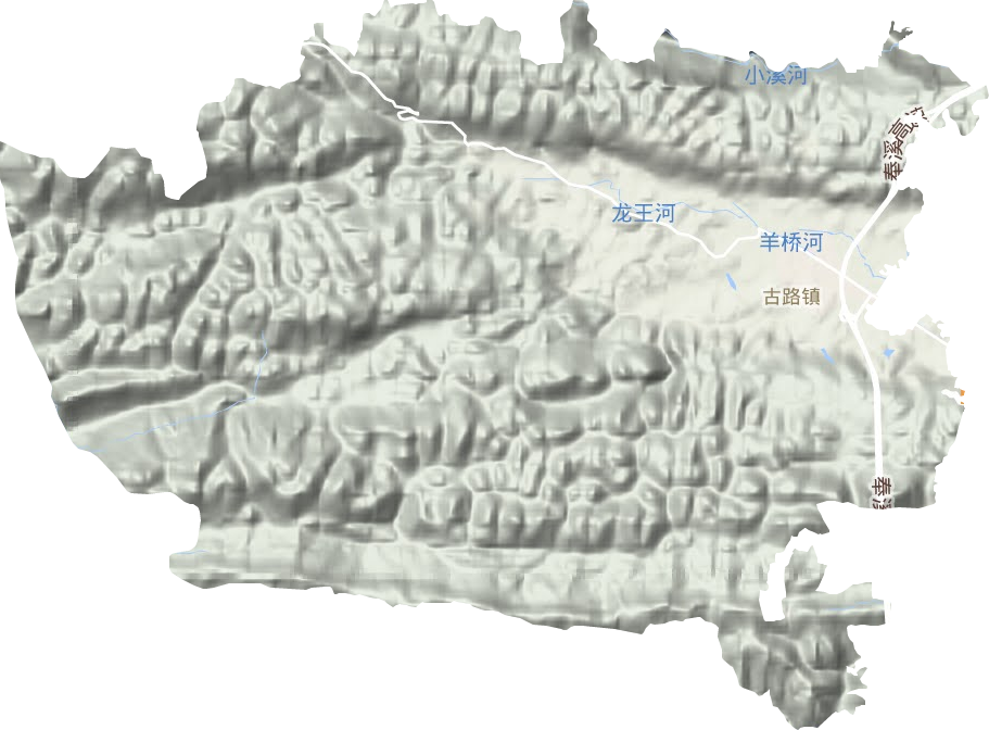 古路镇地形地图