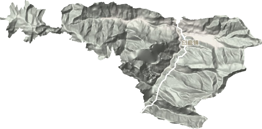 白鹿镇地形地图