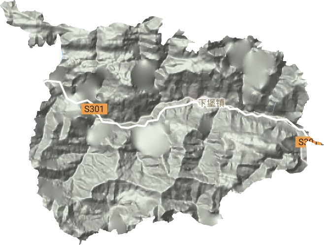 下堡镇地形地图