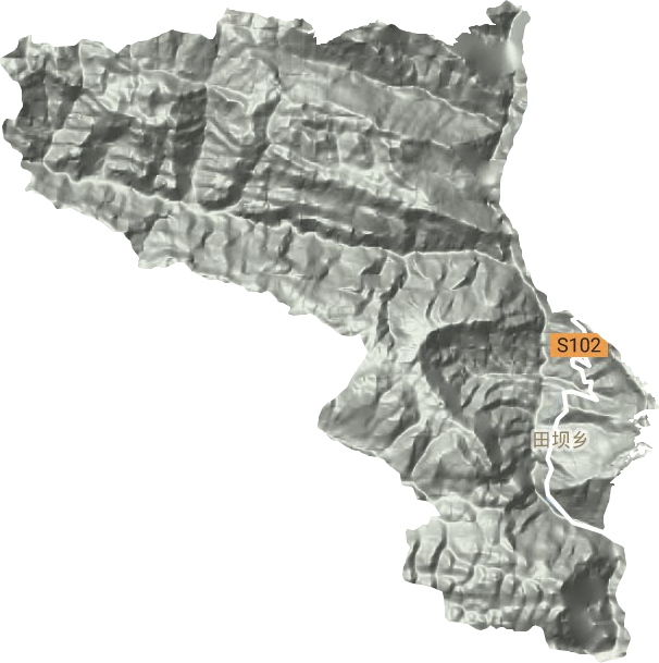 田坝镇地形地图