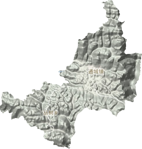 通城镇地形地图