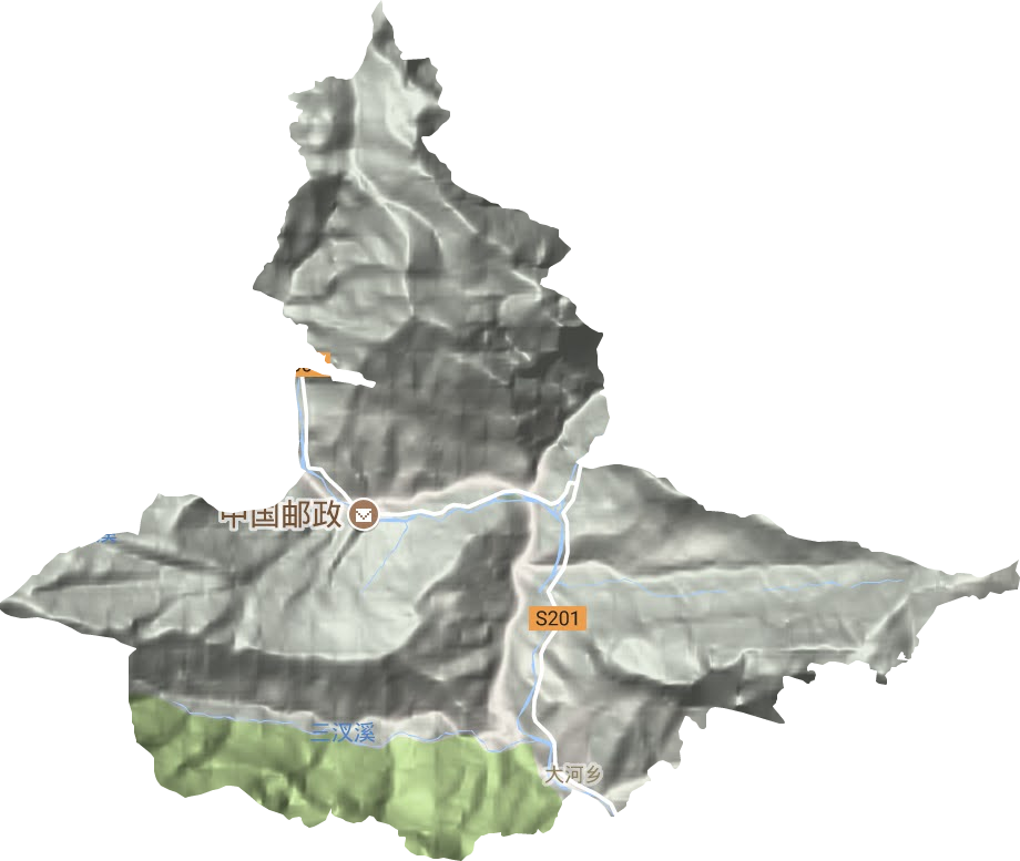 大河乡地形地图