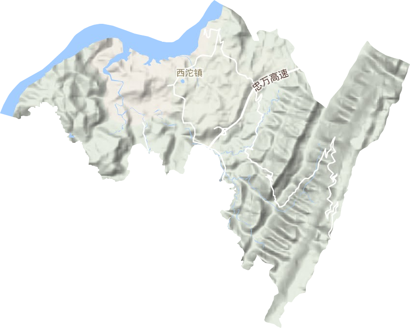 西沱镇地形地图