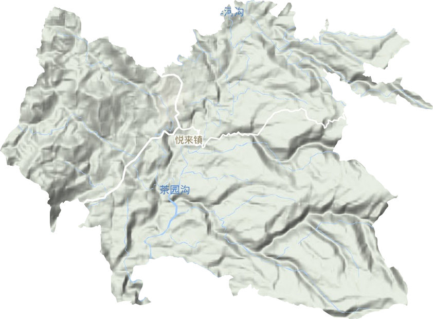悦崃镇地形地图