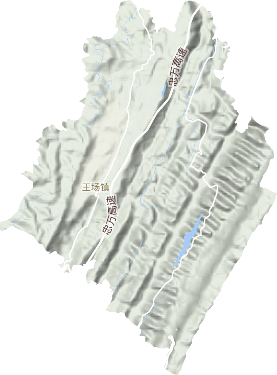 王场镇地形地图
