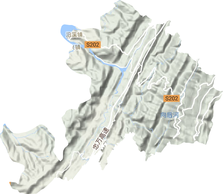 沿溪镇地形地图