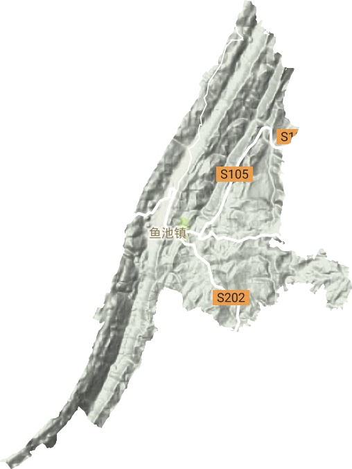 鱼池镇地形地图