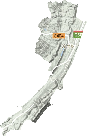 冷水镇地形地图