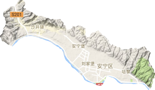 安宁区地形地图