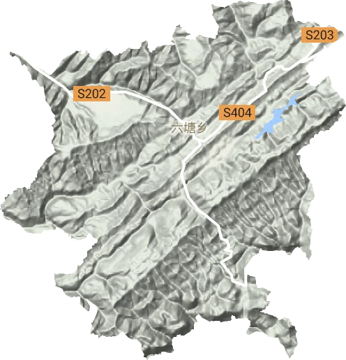 六塘乡地形地图