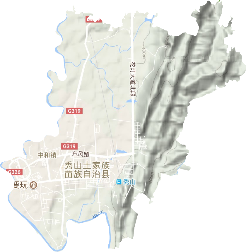 中和街道地形地图