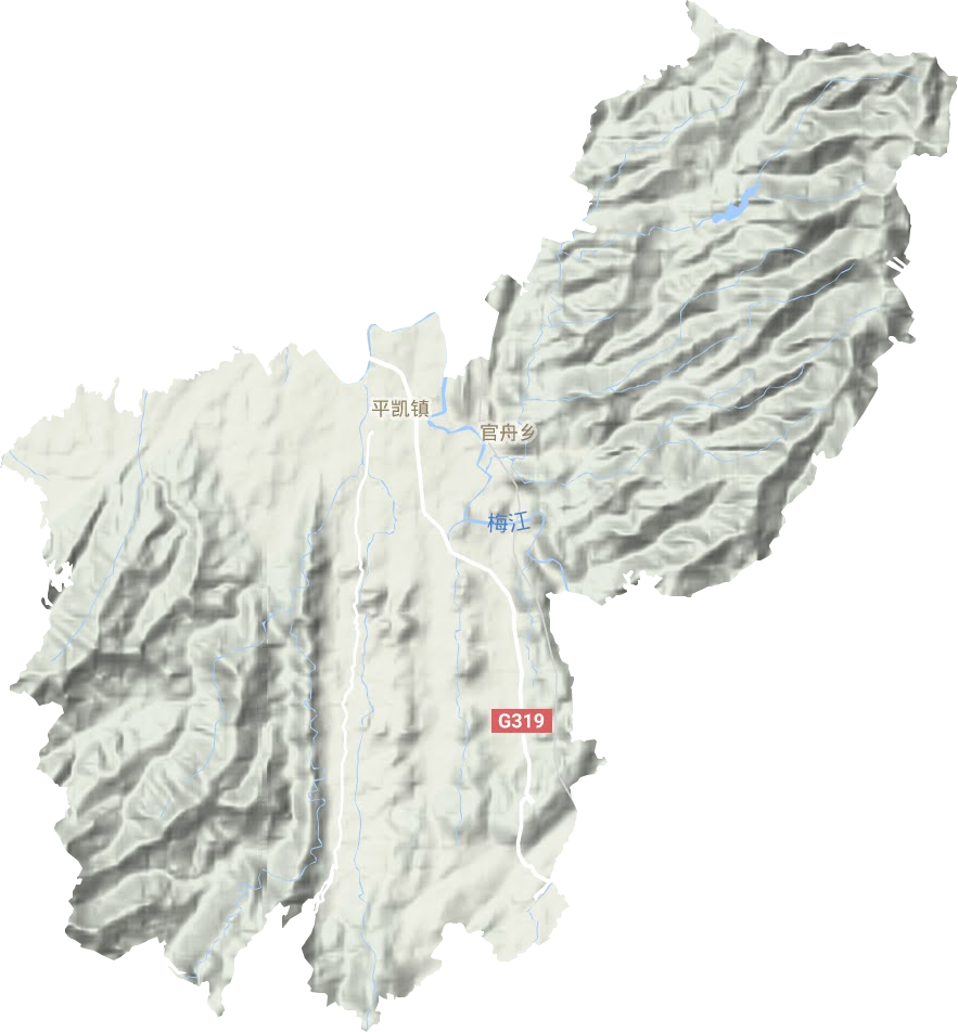 平凯街道地形地图