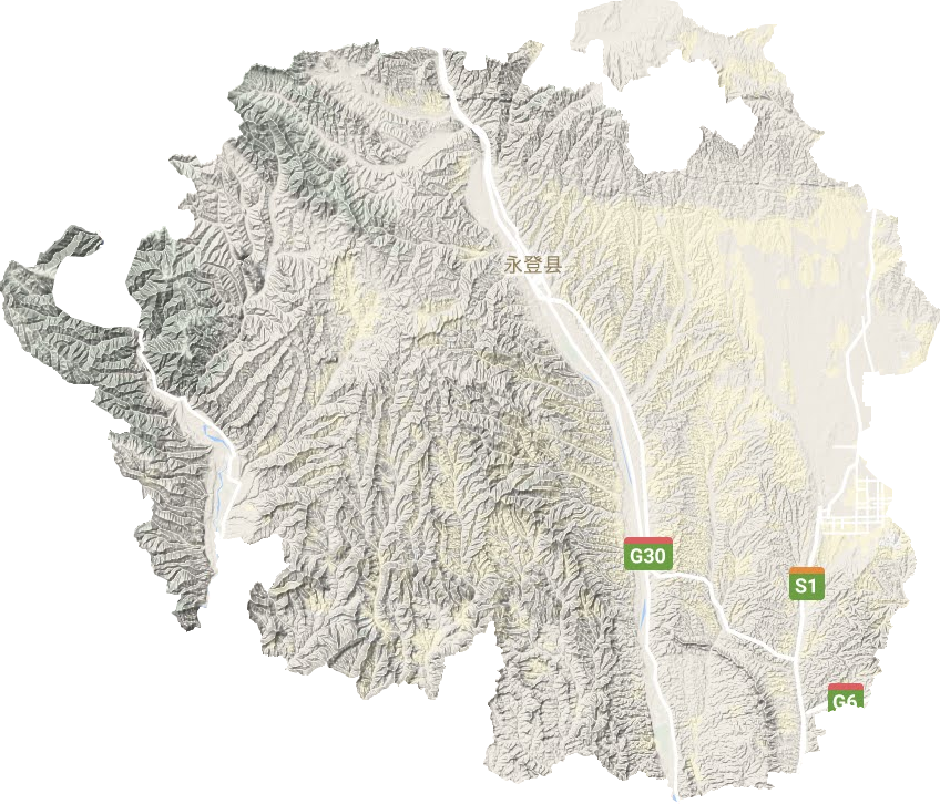 永登县地形地图
