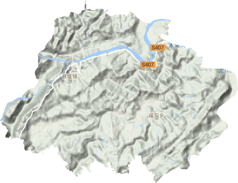 石堤镇地形地图