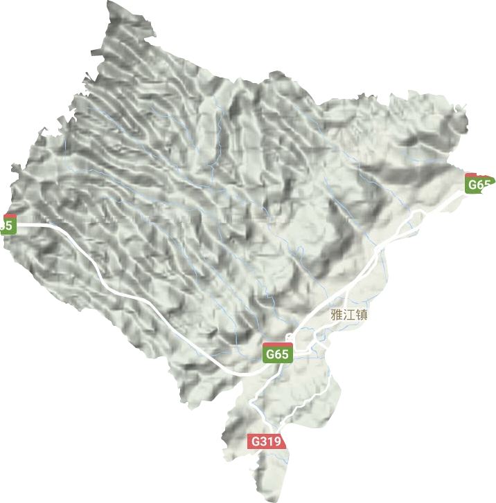雅江镇地形地图
