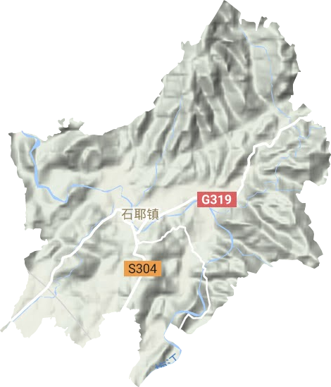 石耶镇地形地图
