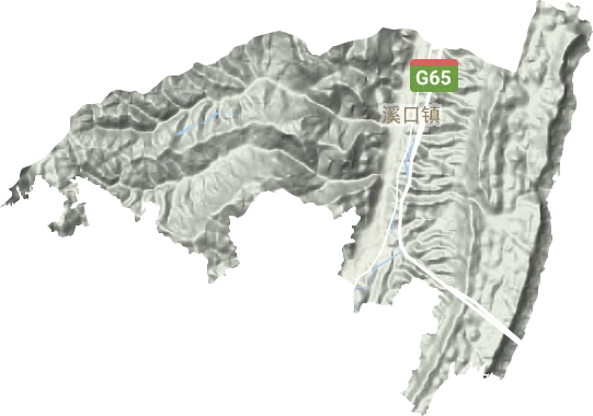 溪口镇地形地图