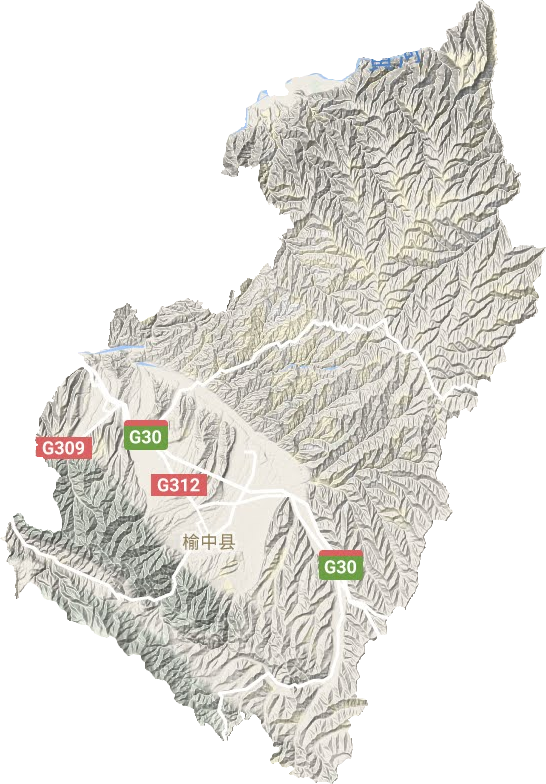 榆中县地形地图