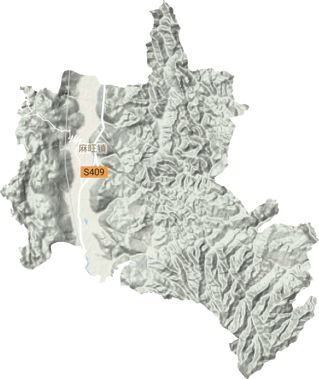麻旺镇地形地图